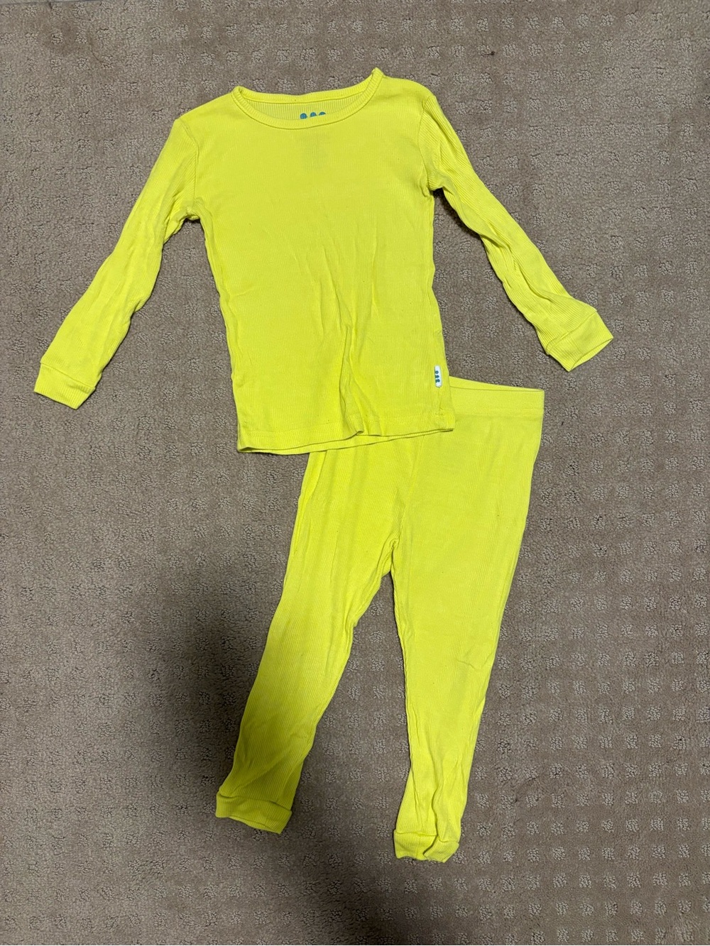 Long Sleeve Ribbed Bamboo Pajama Set - Yellow